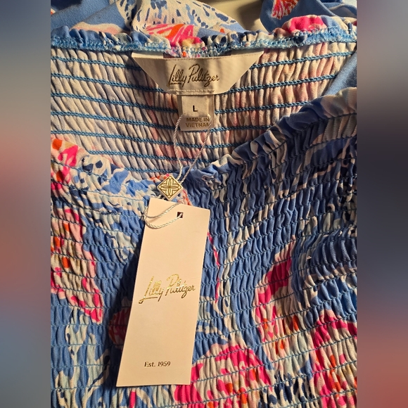 NWT Lilly Pulitzer Kailua Smocked Maxi Dress Multi Bahamian Rhapsody Large - Picture 10 of 11